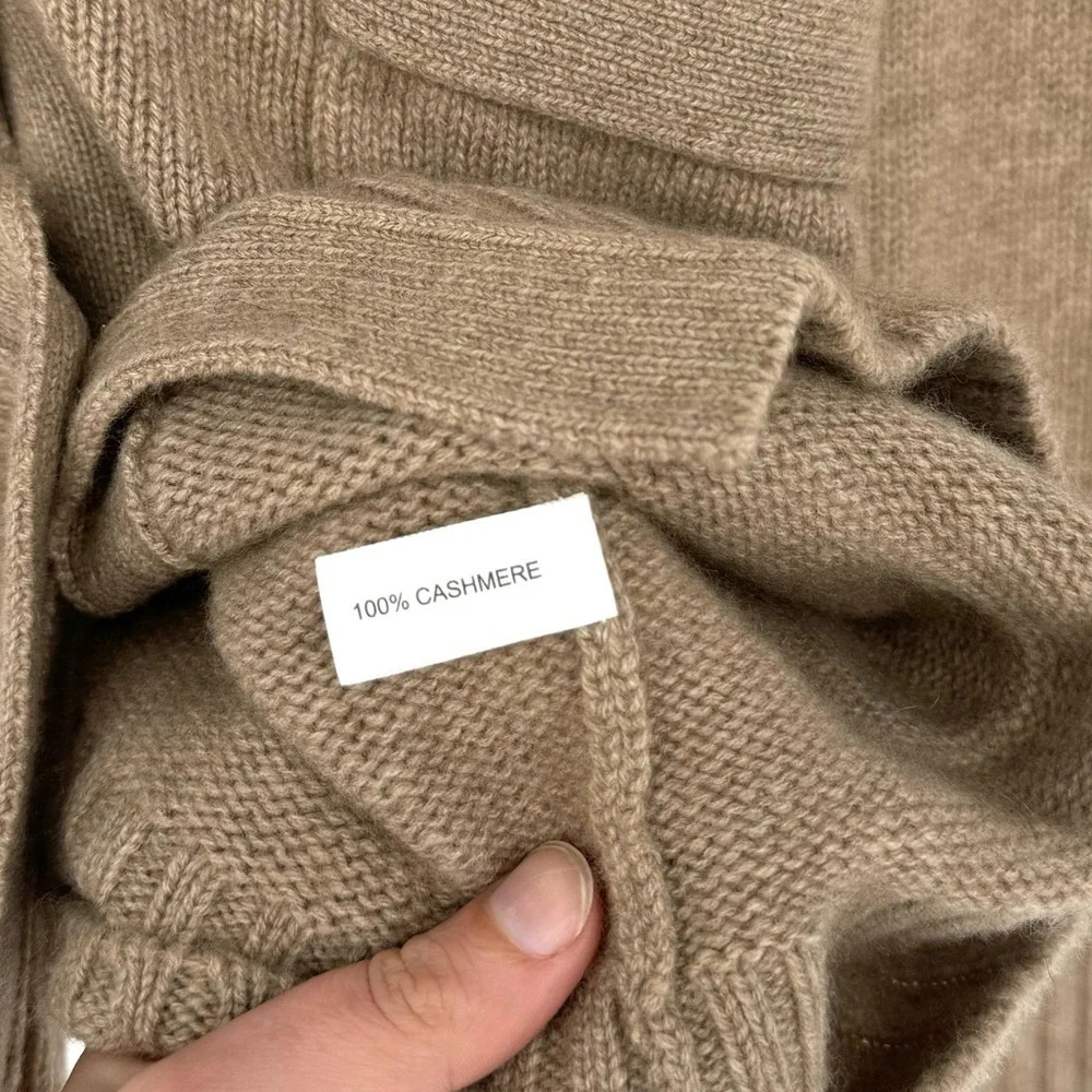 The Doffer Boys Cashmere Favourite Old Cardigan Tan Medium V-neck Button Front - Picture 8 of 9